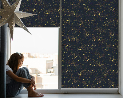 Modern roller blind Moon and stars