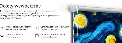 Modern roller blind painted city design