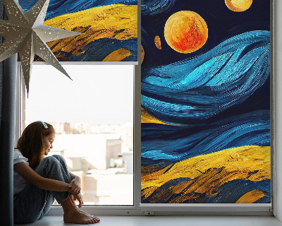 Roller blind for large window Planets