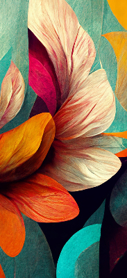 Modern roller blind Flowers in abstraction