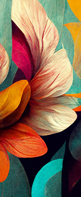 Modern roller blind Flowers in abstraction