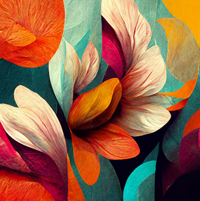 Modern roller blind Flowers in abstraction
