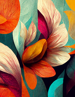 Modern roller blind Flowers in abstraction
