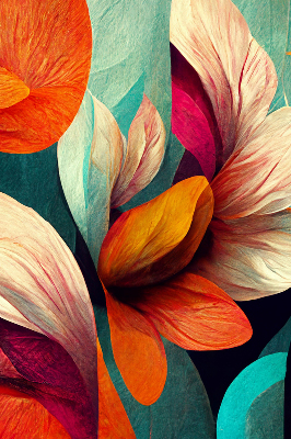 Modern roller blind Flowers in abstraction