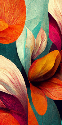 Modern roller blind Flowers in abstraction
