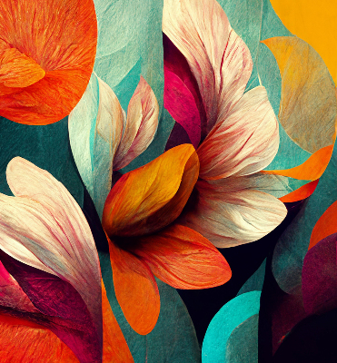 Modern roller blind Flowers in abstraction