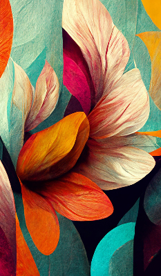 Modern roller blind Flowers in abstraction