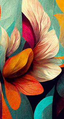 Modern roller blind Flowers in abstraction