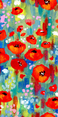 Roller blind for large window Meadow of poppies
