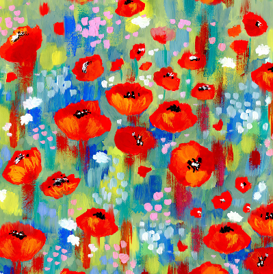 Roller blind for large window Meadow of poppies