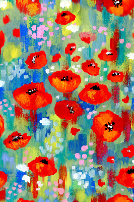 Roller blind for large window Meadow of poppies