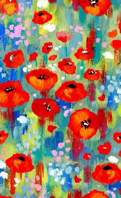 Roller blind for large window Meadow of poppies