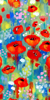 Roller blind for large window Meadow of poppies