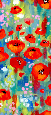 Roller blind for large window Meadow of poppies