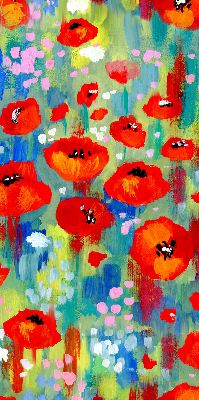 Roller blind for large window Meadow of poppies