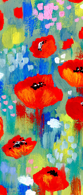 Roller blind for large window Meadow of poppies