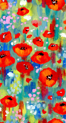 Roller blind for large window Meadow of poppies