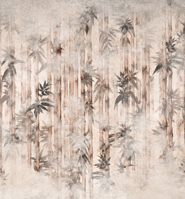 Fabric roller blind with leaves pattern