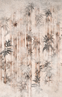 Fabric roller blind with leaves pattern