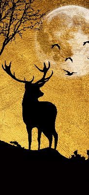 Modern roller blind Deer at night