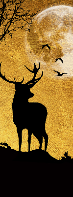 Modern roller blind Deer at night