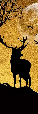 Modern roller blind deer at night design