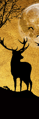 Modern roller blind Deer at night