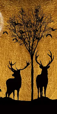 Modern roller blind deer at night design