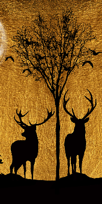 Modern roller blind Deer at night