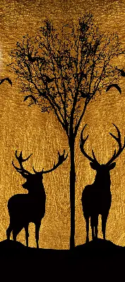 Modern roller blind deer at night design