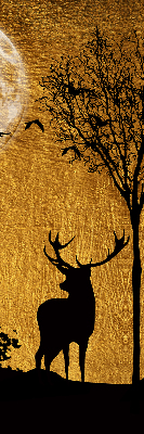Modern roller blind Deer at night