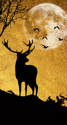 Modern roller blind Deer at night