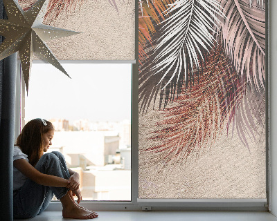 Roller blind for large window Leaves