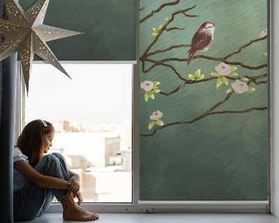 Fabric roller blind Birds on a branch