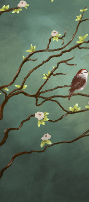 Fabric roller blind Birds on a branch