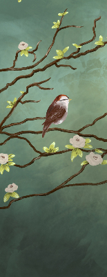 Fabric roller blind Birds on a branch