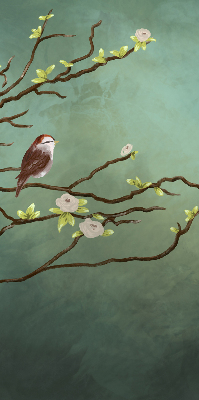 Fabric roller blind Birds on a branch