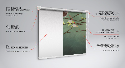 Fabric roller blind Birds on a branch