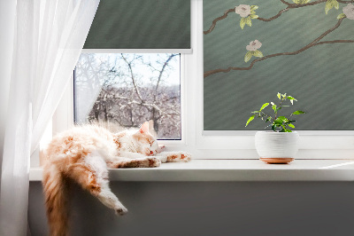 Fabric roller blind Birds on a branch