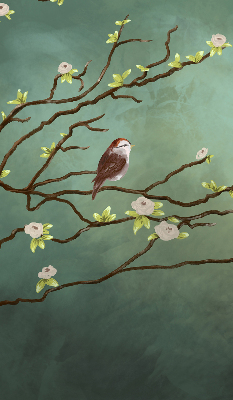 Fabric roller blind Birds on a branch