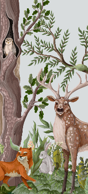 Modern roller blind Forest animals