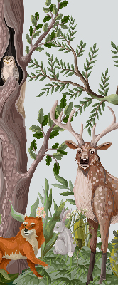 Modern roller blind Forest animals