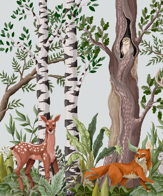 Modern roller blind Forest animals
