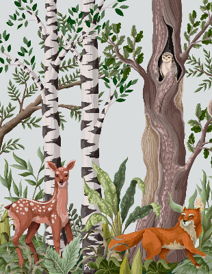 Modern roller blind Forest animals