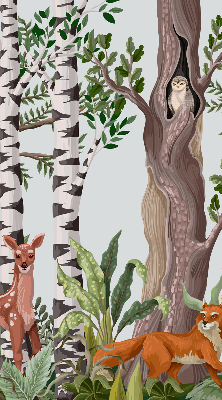 Modern roller blind Forest animals