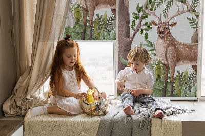 Modern roller blind Forest animals