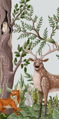 Modern roller blind Forest animals