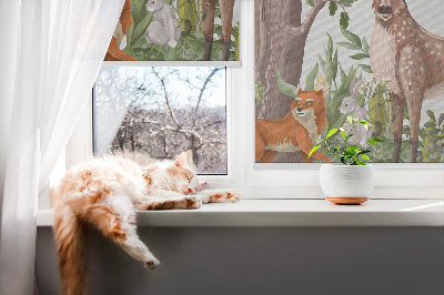 Modern roller blind Forest animals