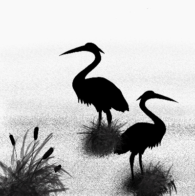 Fabric roller blind Herons