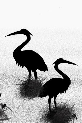 Fabric roller blind Herons